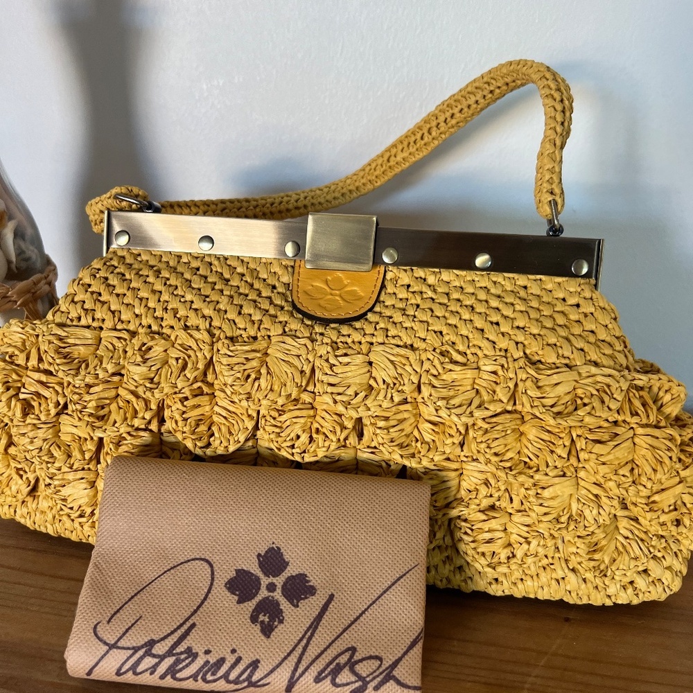 Patricia Nash Woven Raffia Ferrara Frame Bag - Picture 2 of 8